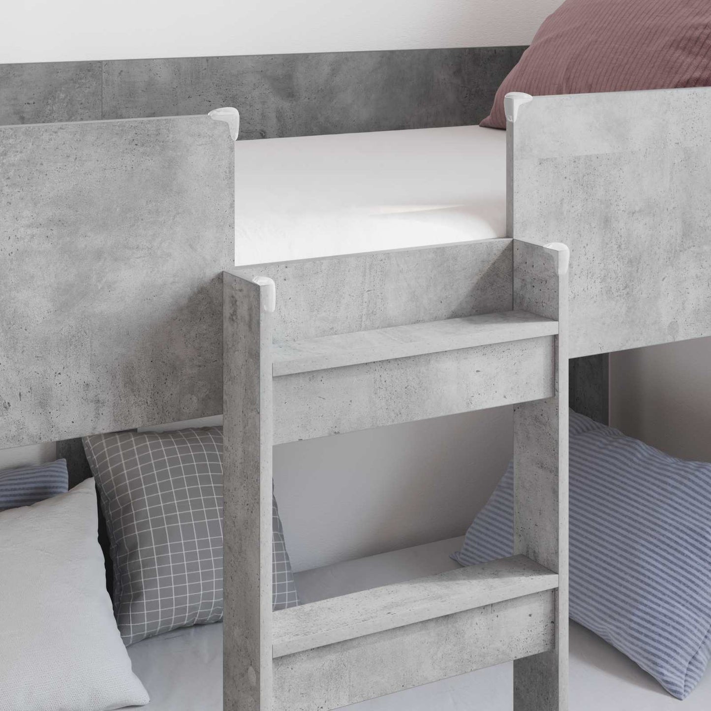vidaXL Bunk Bed for Kids Concrete Grey 80 x 200 cm Engineered Wood 3