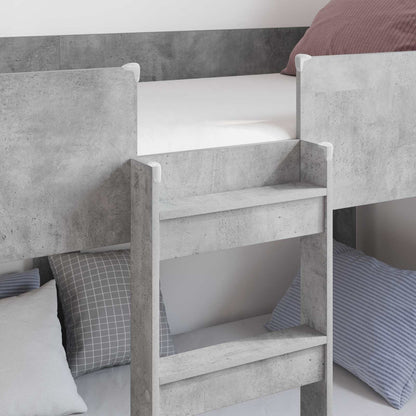 vidaXL Bunk Bed for Kids Concrete Grey 80 x 200 cm Engineered Wood 3