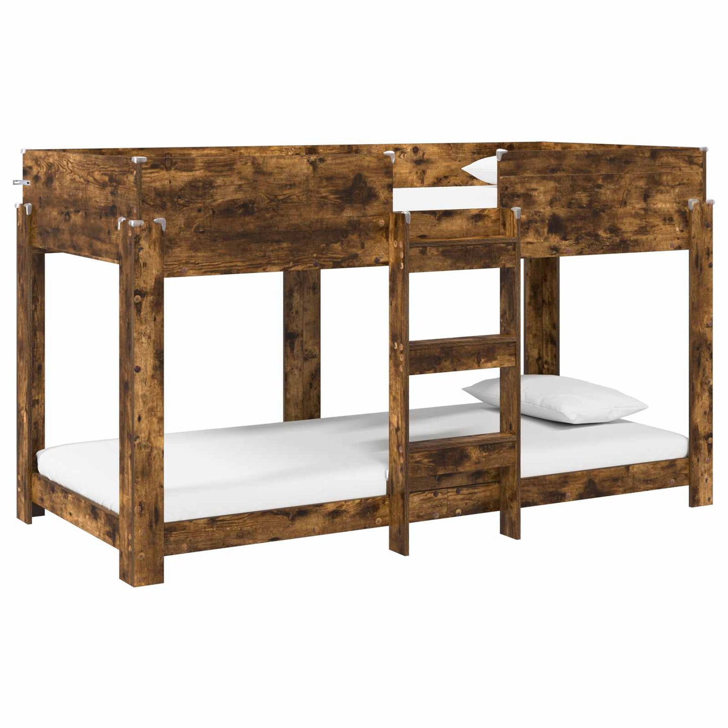 vidaXL Bunk Bed for Kids Smoked Oak 90 x 190 cm Engineered Wood 2