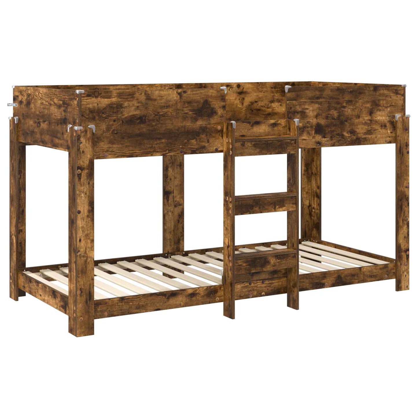 vidaXL Bunk Bed for Kids Smoked Oak 90 x 190 cm Engineered Wood 4