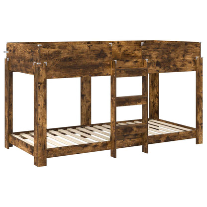 vidaXL Bunk Bed for Kids Smoked Oak 90 x 190 cm Engineered Wood 4