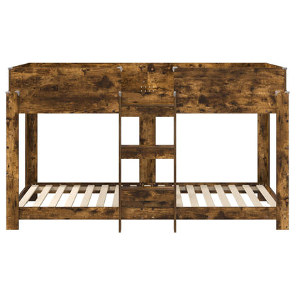 vidaXL Bunk Bed for Kids Smoked Oak 90 x 190 cm Engineered Wood 5