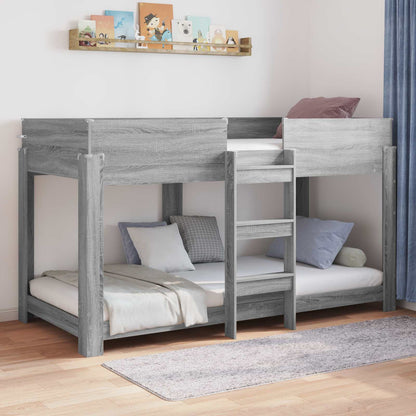 vidaXL Bunk Bed for Kids Grey Sonoma 90 x 190 cm Engineered Wood 1