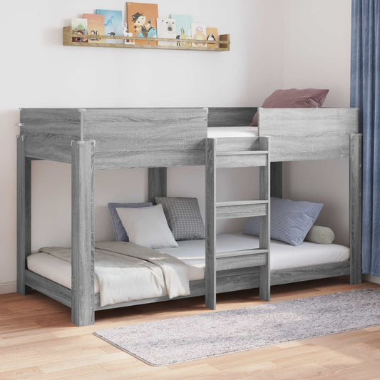 vidaXL Bunk Bed for Kids Grey Sonoma 90 x 190 cm Engineered Wood 1