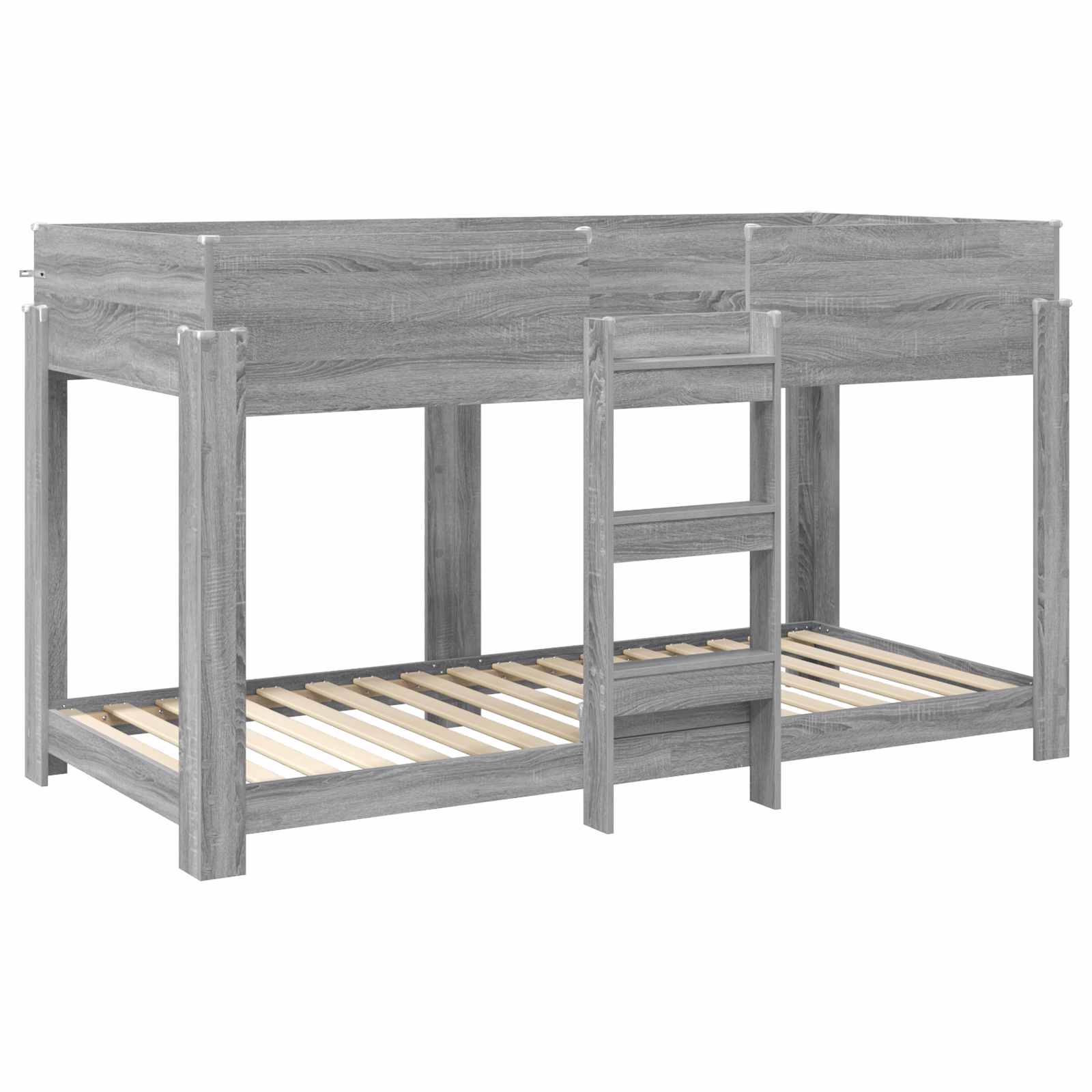 vidaXL Bunk Bed for Kids Grey Sonoma 90 x 190 cm Engineered Wood 4