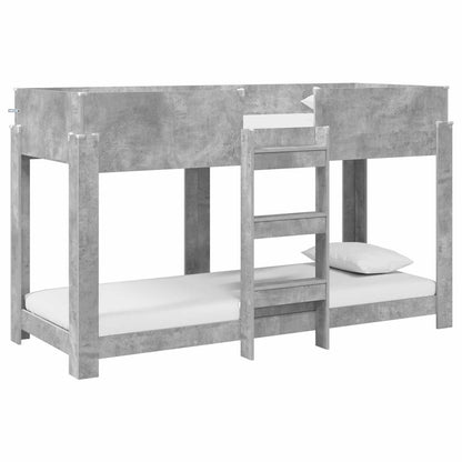 Bunk Bed for Kids Engineered Wood Length 190 cm Concrete grey 75 cm