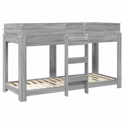 vidaXL Bunk Bed for Kids Grey Sonoma 75 x 190 cm Engineered Wood 4