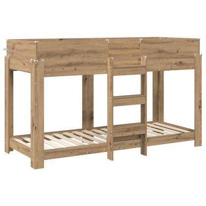 vidaXL Bunk Bed for Kids Artisan Oak 75 x 190 cm Engineered Wood 4