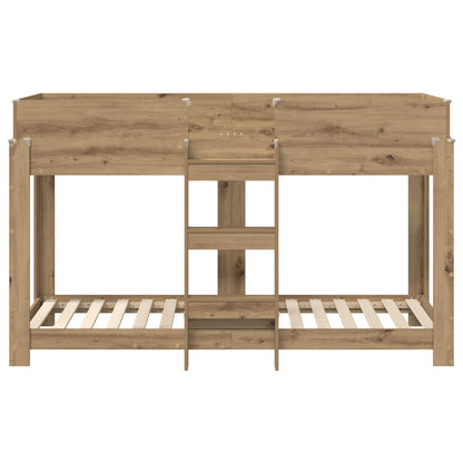 vidaXL Bunk Bed for Kids Artisan Oak 75 x 190 cm Engineered Wood 5