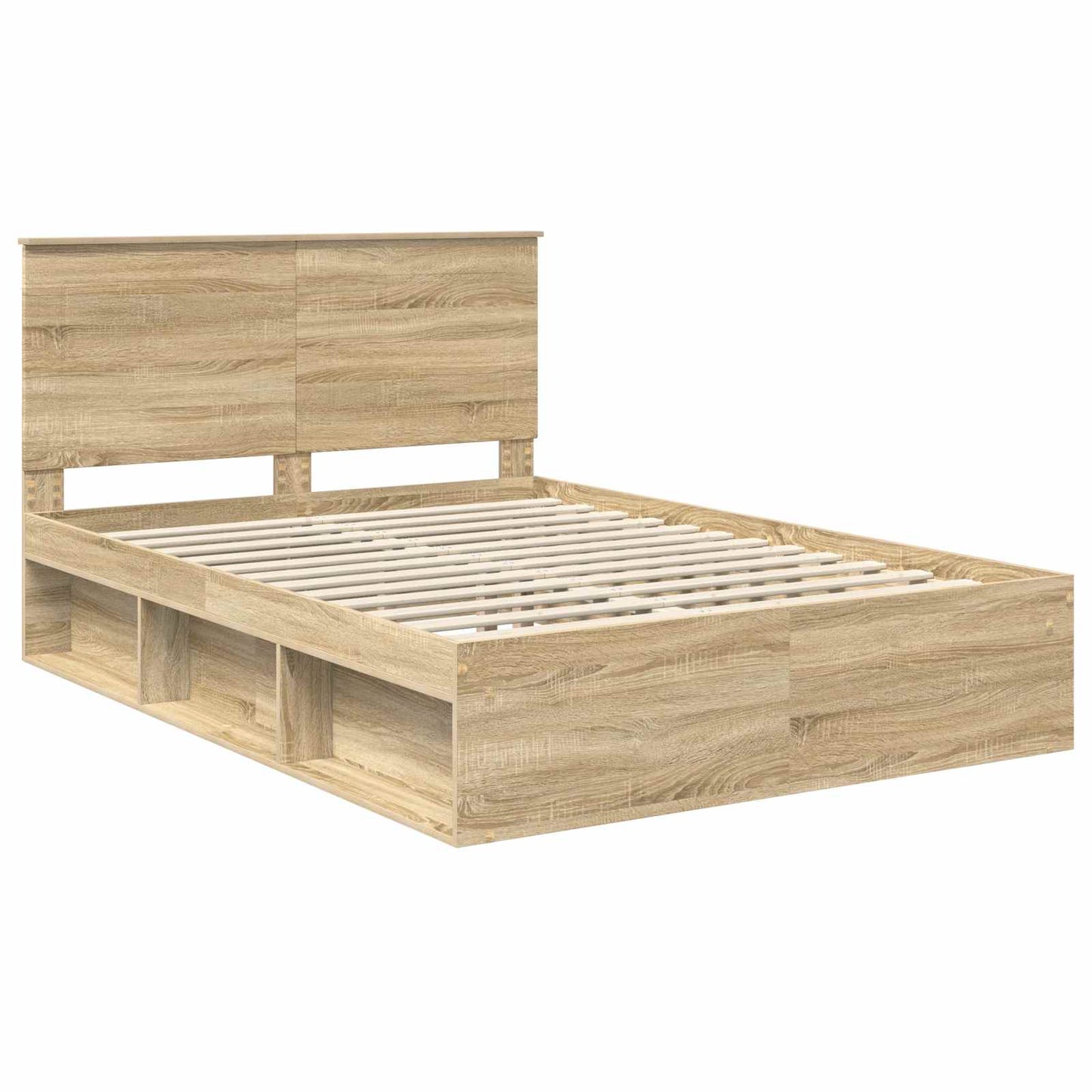 vidaXL Bed Frame with Drawer Sonoma Oak 150 x 200 cm Solid Pine Wood 4