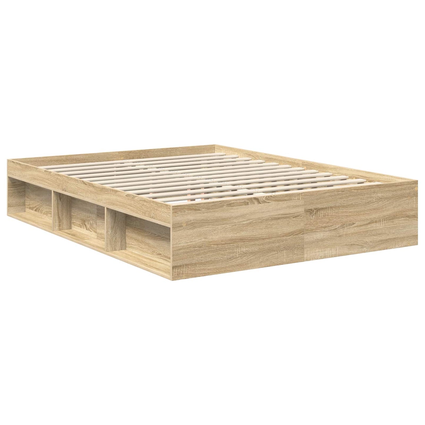 vidaXL Bed Frame with Drawer Sonoma Oak 150 x 200 cm Solid Pine Wood 5