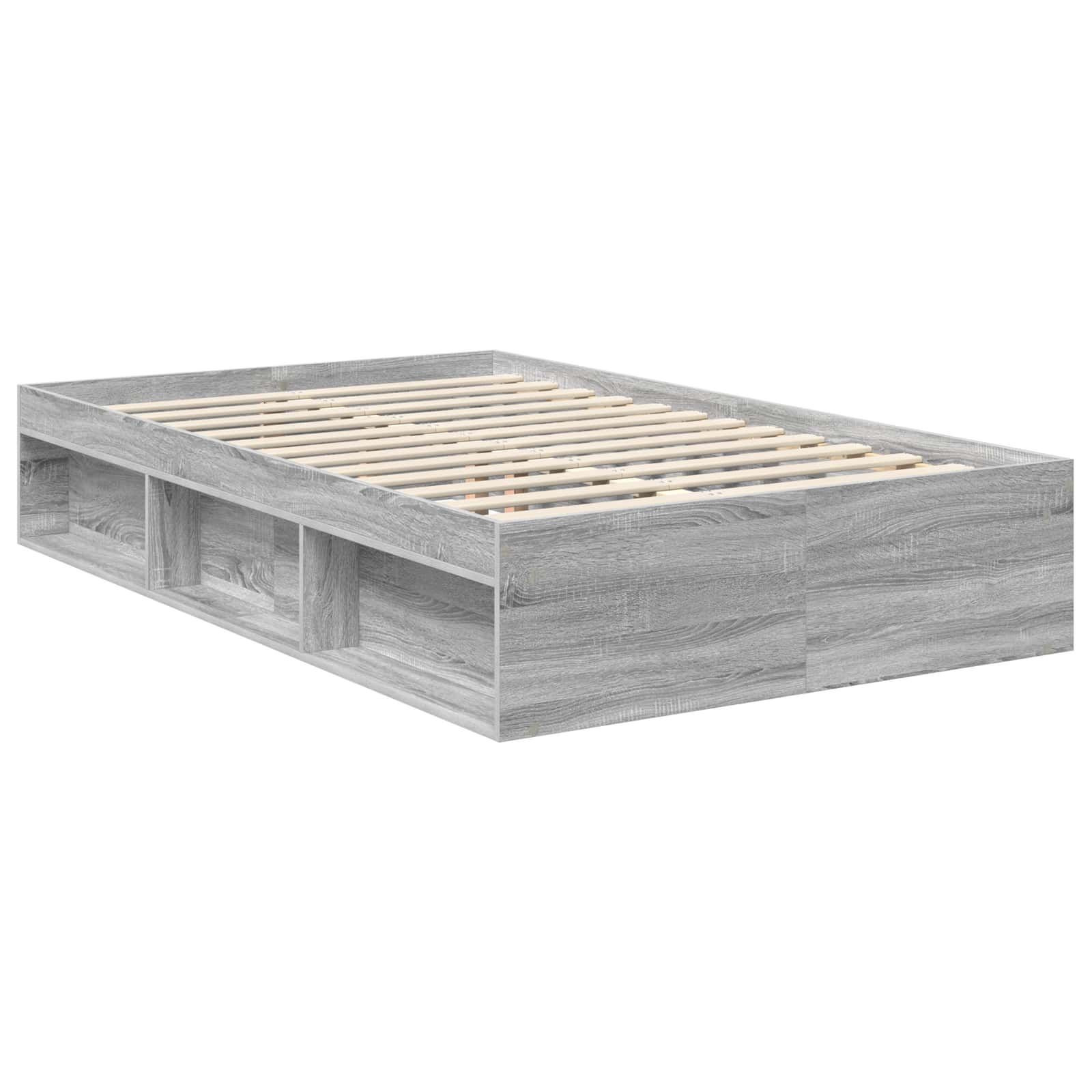 vidaXL Bed Frame with Drawer Grey Sonoma 120 x 190 cm Solid Pine Wood 5