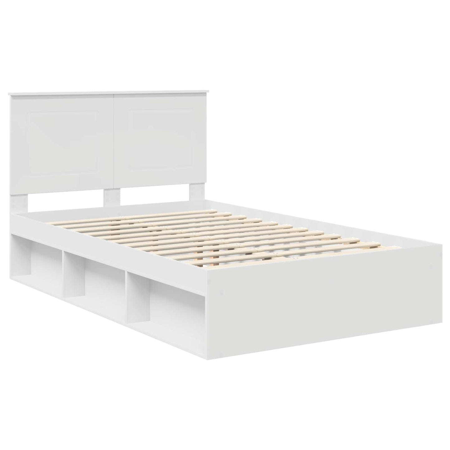 vidaXL Bed Frame with Headboard White 120 x 200 cm Solid Pine Wood 4