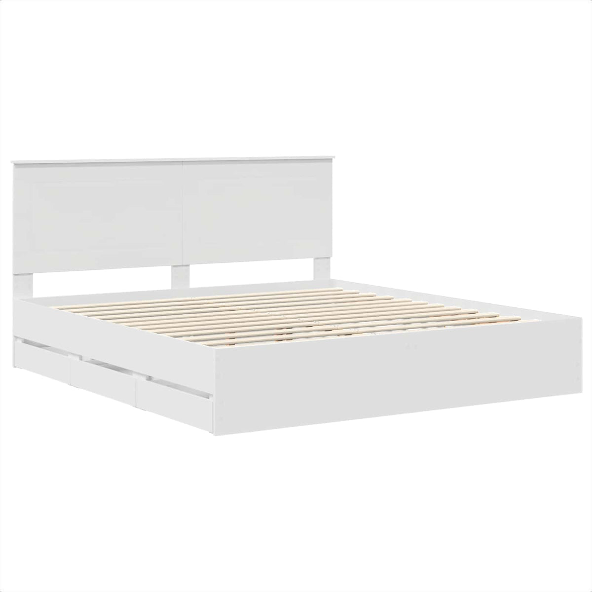 vidaXL Bed Frame with Drawer White 180 x 200 cm Engineer Wood 4