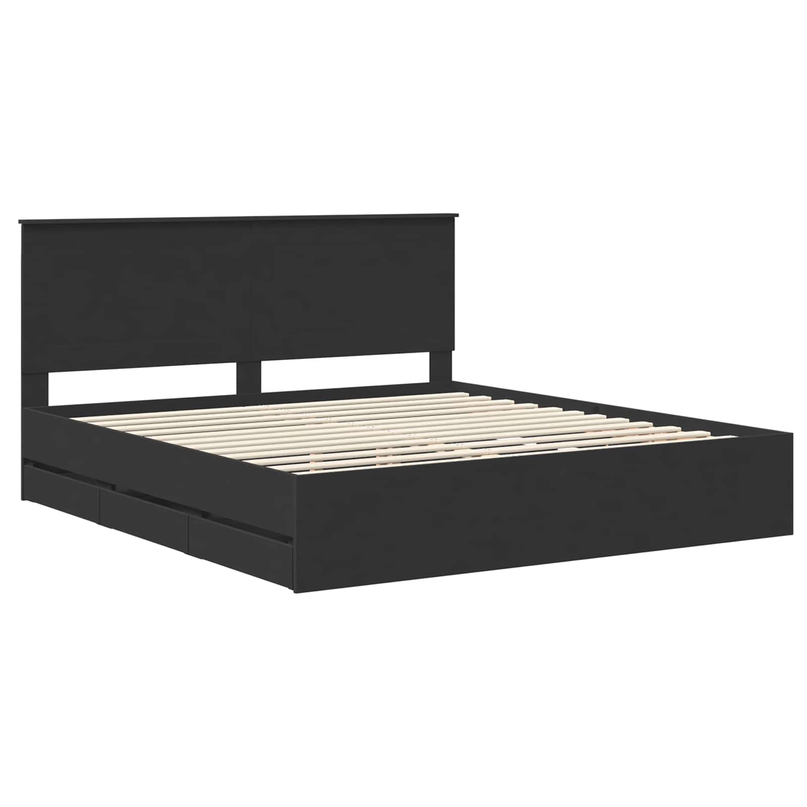 vidaXL Bed Frame with Drawer Black 180 x 200 cm Engineer Wood 4