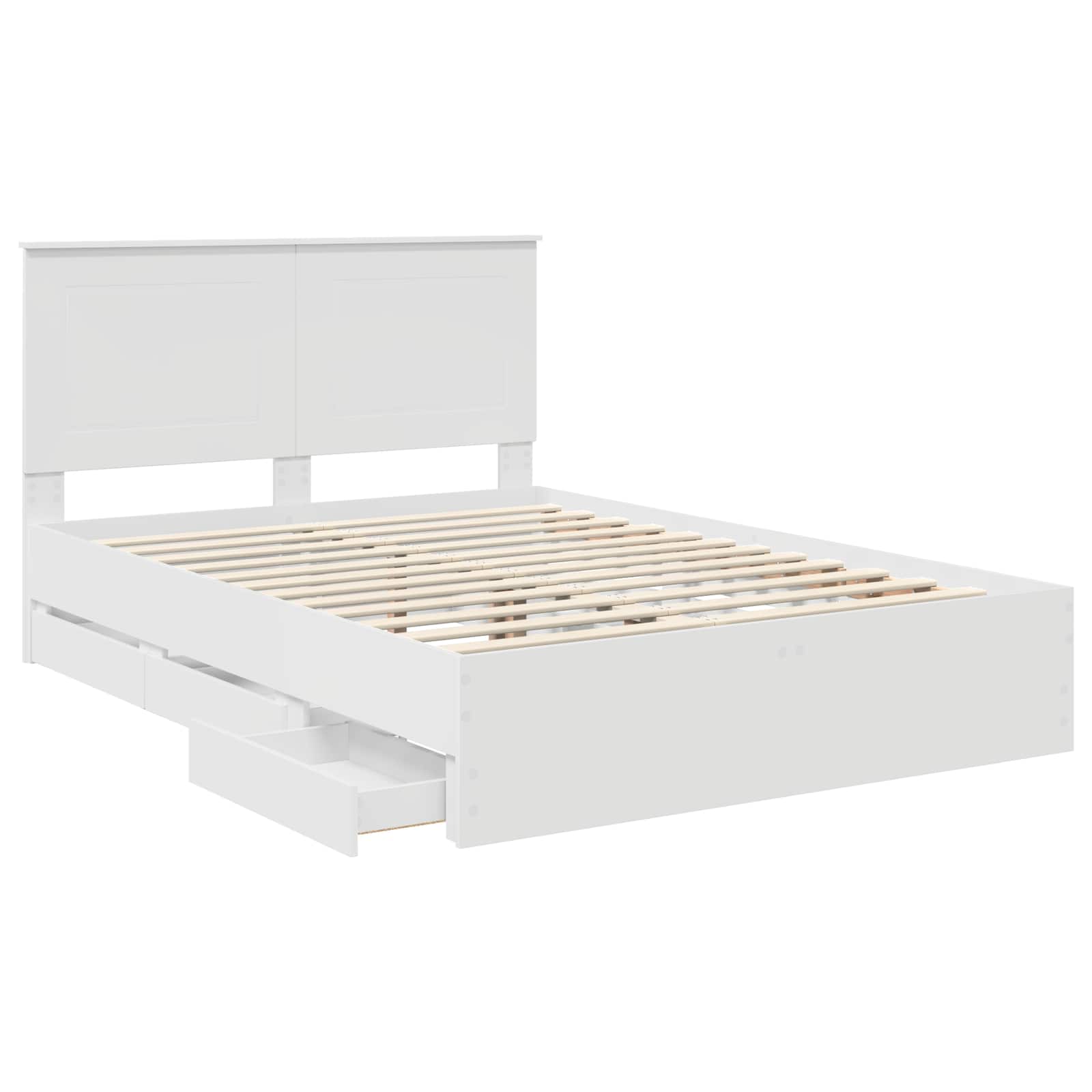 vidaXL Bed Frame with Drawer White 160 x 200 cm Engineer Wood 5