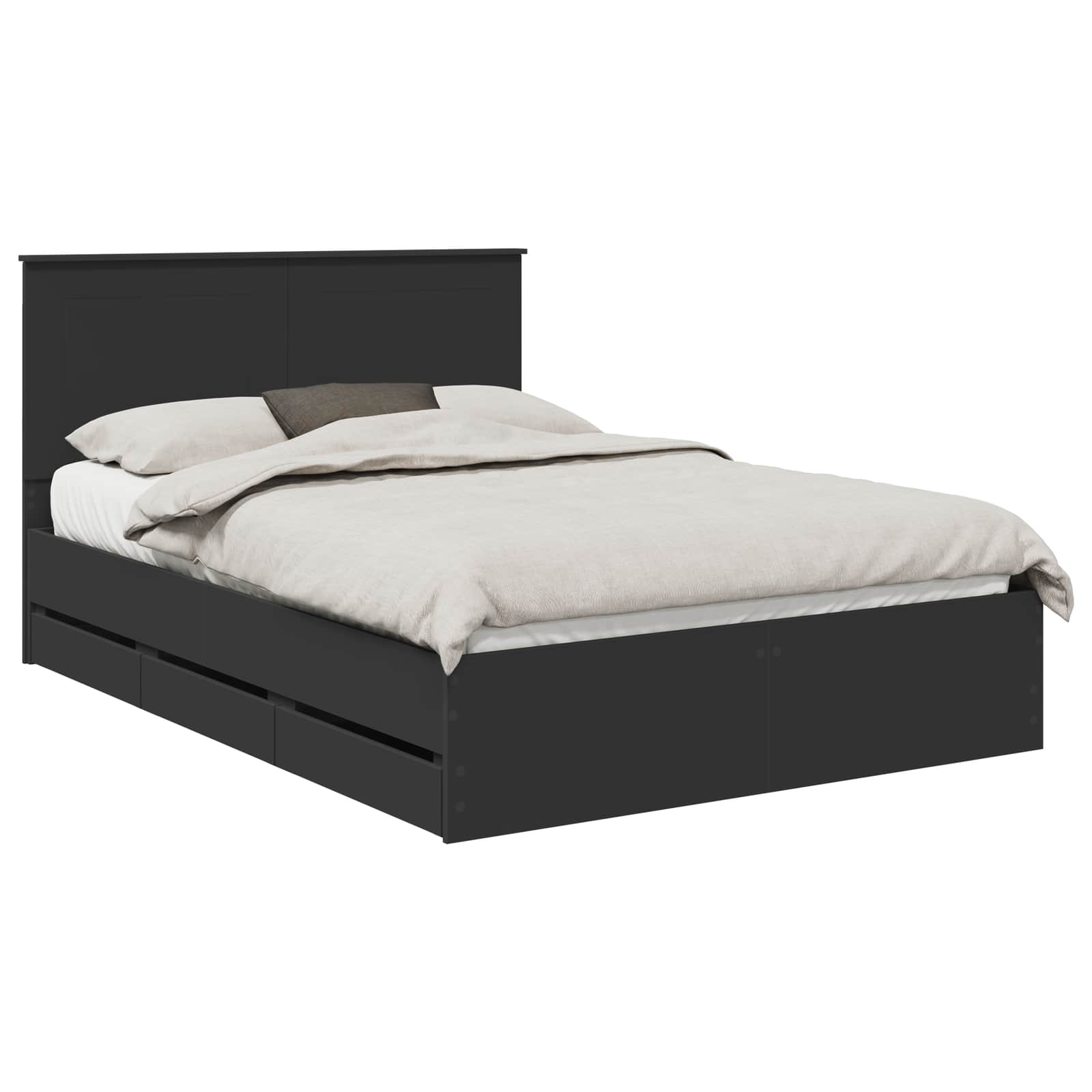 vidaXL Bed Frame with Drawer Black 160 x 200 cm Engineer Wood 2