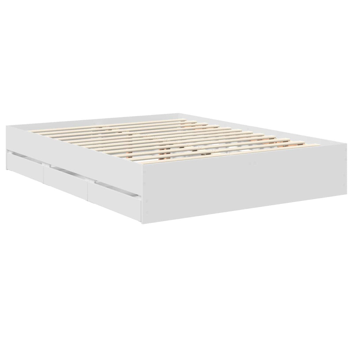 vidaXL Bed Frame with Drawer White 150 x 200 cm Engineer Wood 6