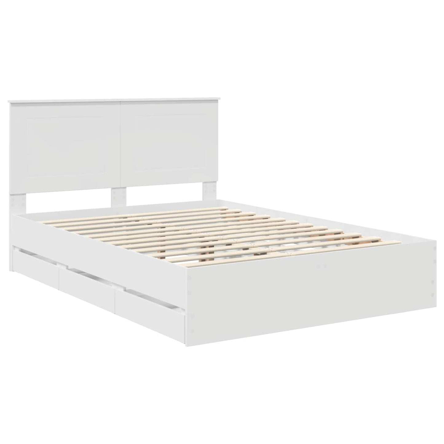 vidaXL Bed Frame with Drawer White 140 x 190 cm Engineer Wood 4