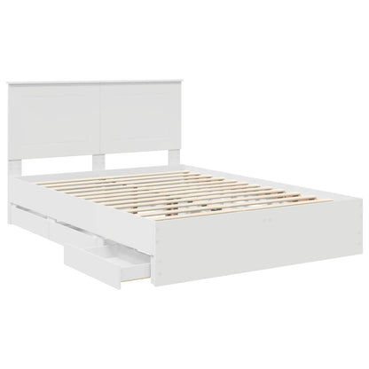 vidaXL Bed Frame with Drawer White 140 x 190 cm Engineer Wood 5