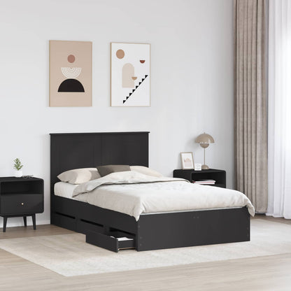 vidaXL Bed Frame with Drawer Black 120 x 190 cm Engineer Wood 3