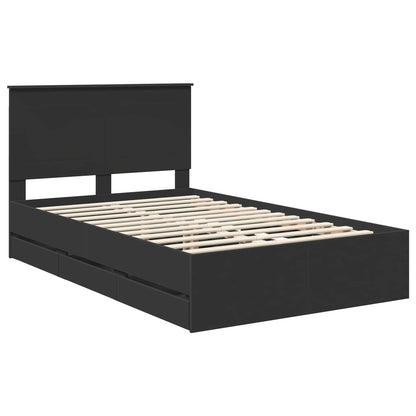 vidaXL Bed Frame with Drawer Black 120 x 190 cm Engineer Wood 4