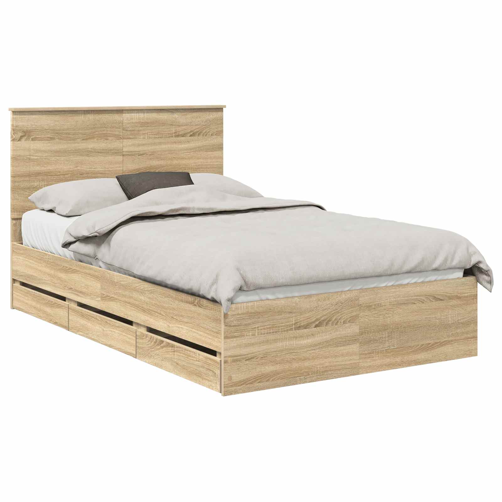 vidaXL Bed Frame Sonoma Oak Engineer Wood 2
