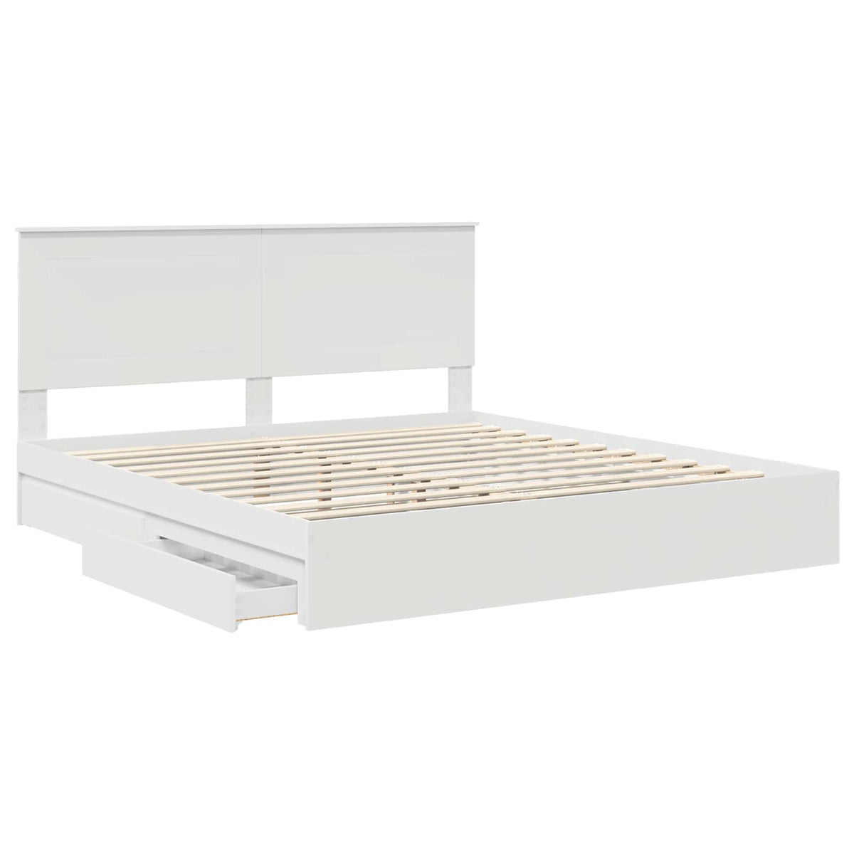 vidaXL Storage Bed with Drawer White 180 x 200 cm Engineered Wood 5