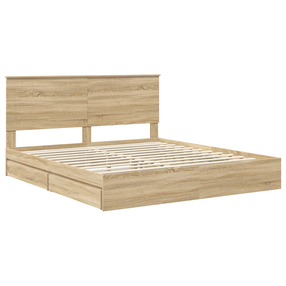 vidaXL Storage Bed with Drawer Sonoma Oak 180 x 200 cm Engineered Wood 4