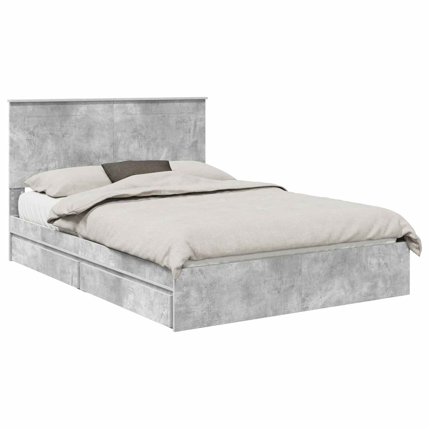 vidaXL Storage Bed Concrete Grey 150 x 200 cm Engineered Wood 2