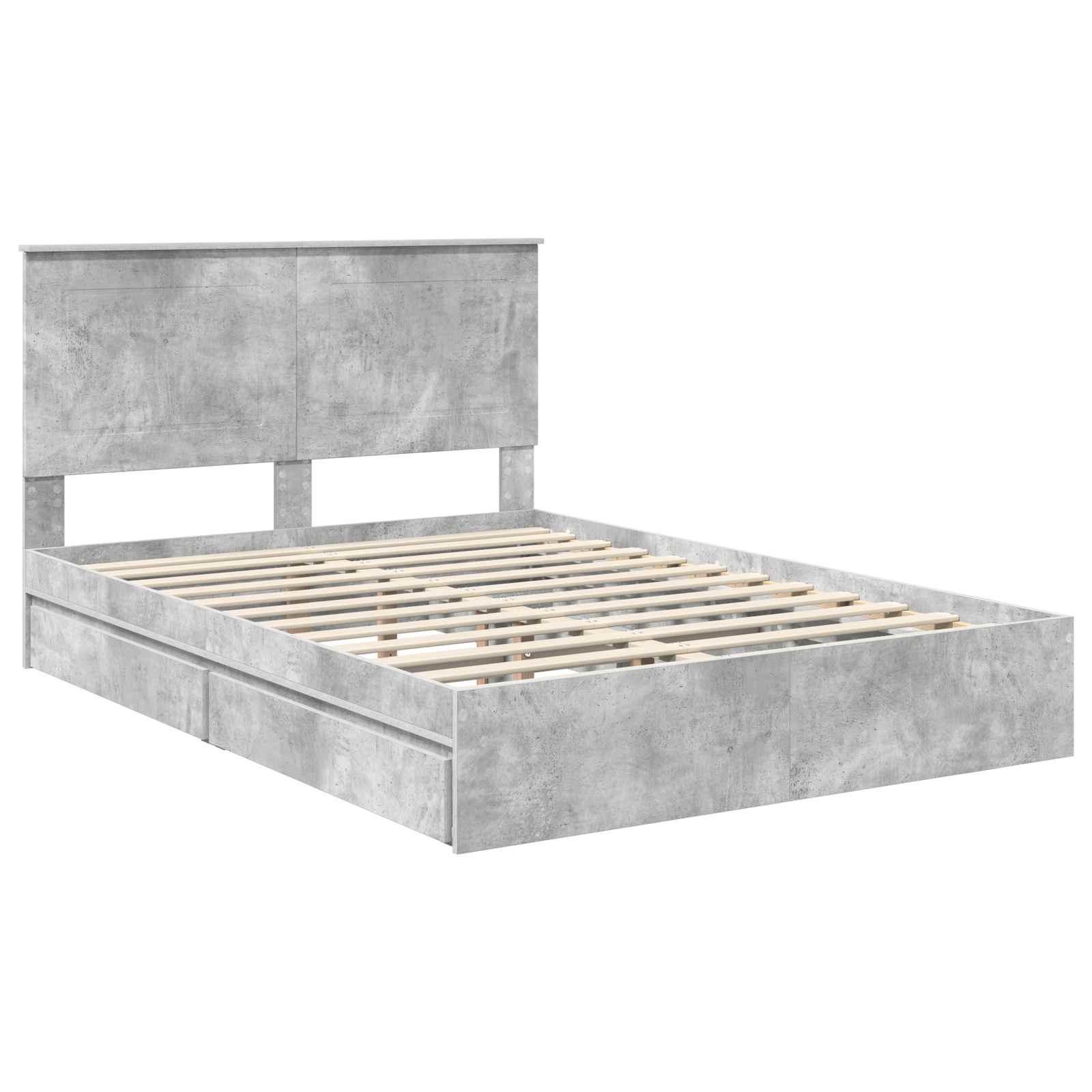 vidaXL Storage Bed Concrete Grey 150 x 200 cm Engineered Wood 4
