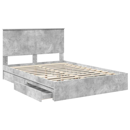 vidaXL Storage Bed Concrete Grey 150 x 200 cm Engineered Wood 5
