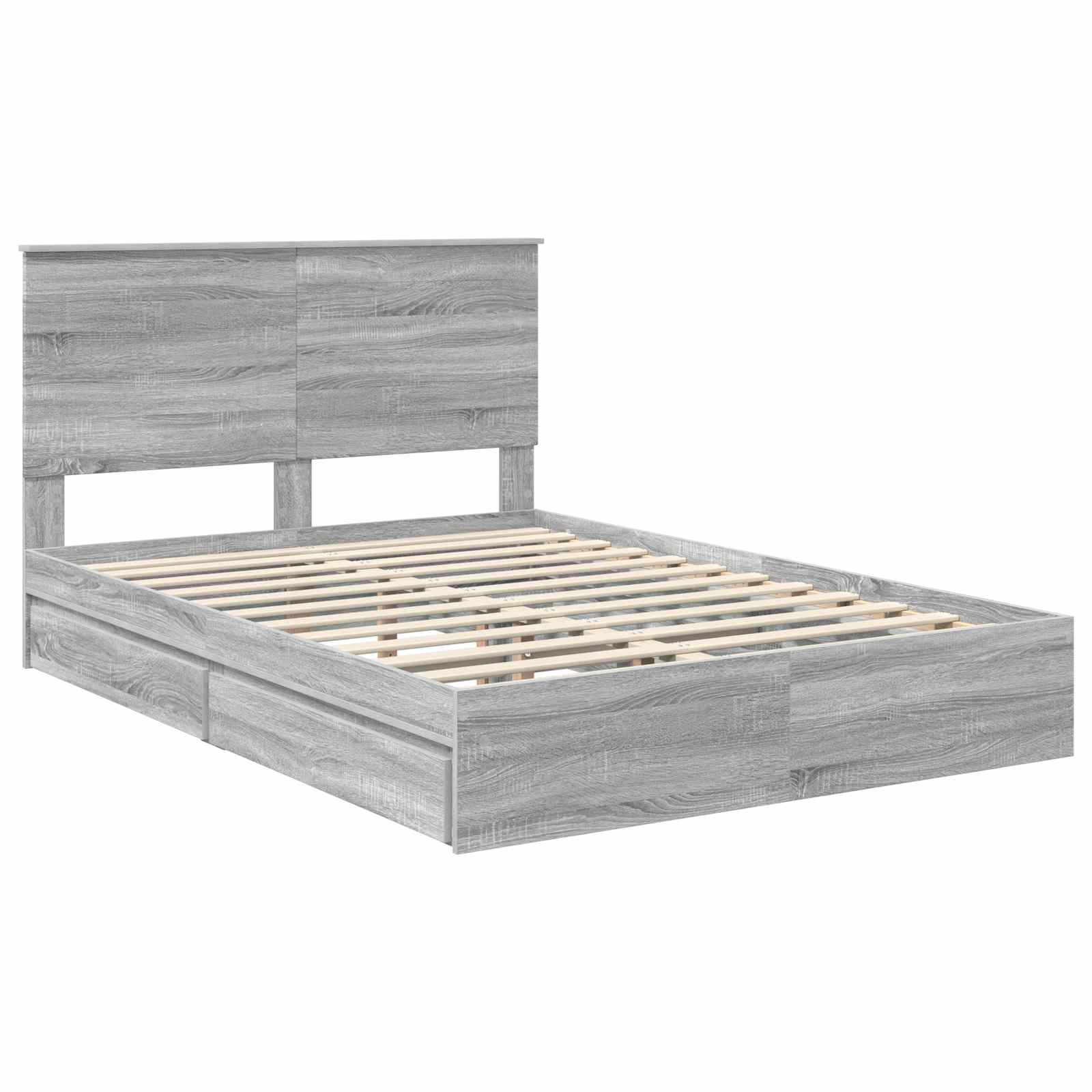 vidaXL Storage Bed Grey Sonoma 150 x 200 cm Engineered Wood 4
