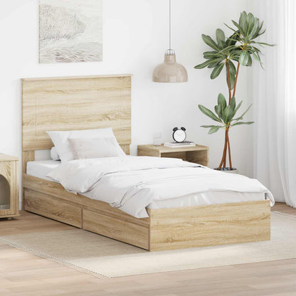 vidaXL Storage Bed Engineered Wood Length 190 cm