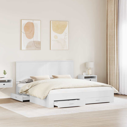 vidaXL Bed Frame with Drawer White 180 x 200 cm Engineered Wood 3