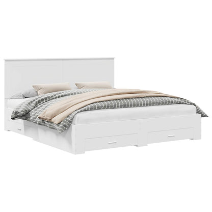 vidaXL Bed Frame with Drawer White 180 x 200 cm Engineered Wood 2