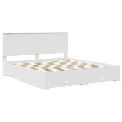 vidaXL Bed Frame with Drawer White 180 x 200 cm Engineered Wood 4