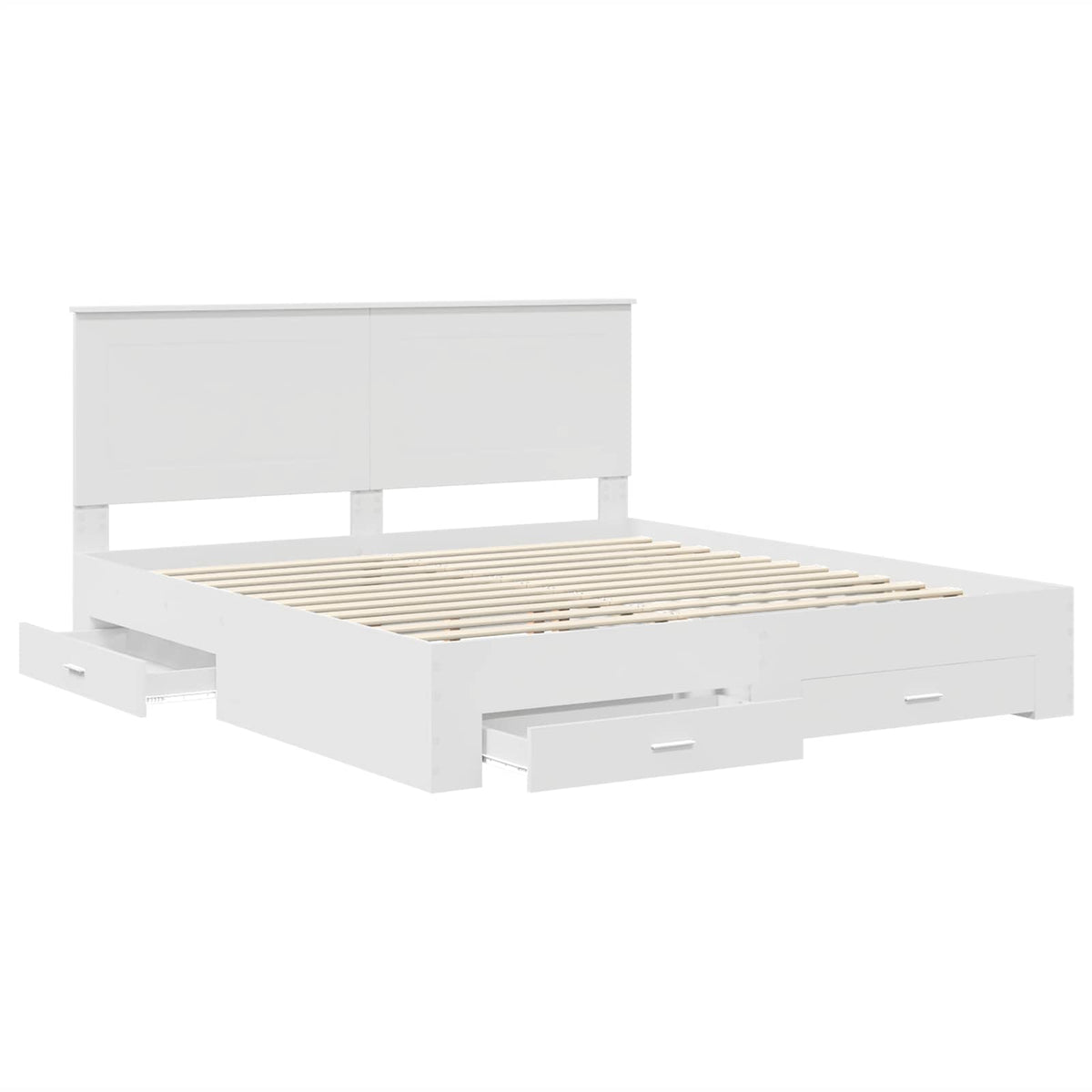 vidaXL Bed Frame with Drawer White 180 x 200 cm Engineered Wood 5