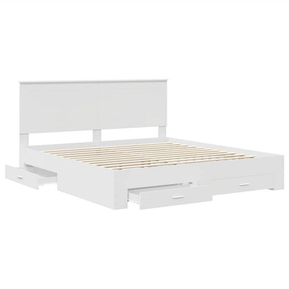 vidaXL Bed Frame with Drawer White 180 x 200 cm Engineered Wood 5