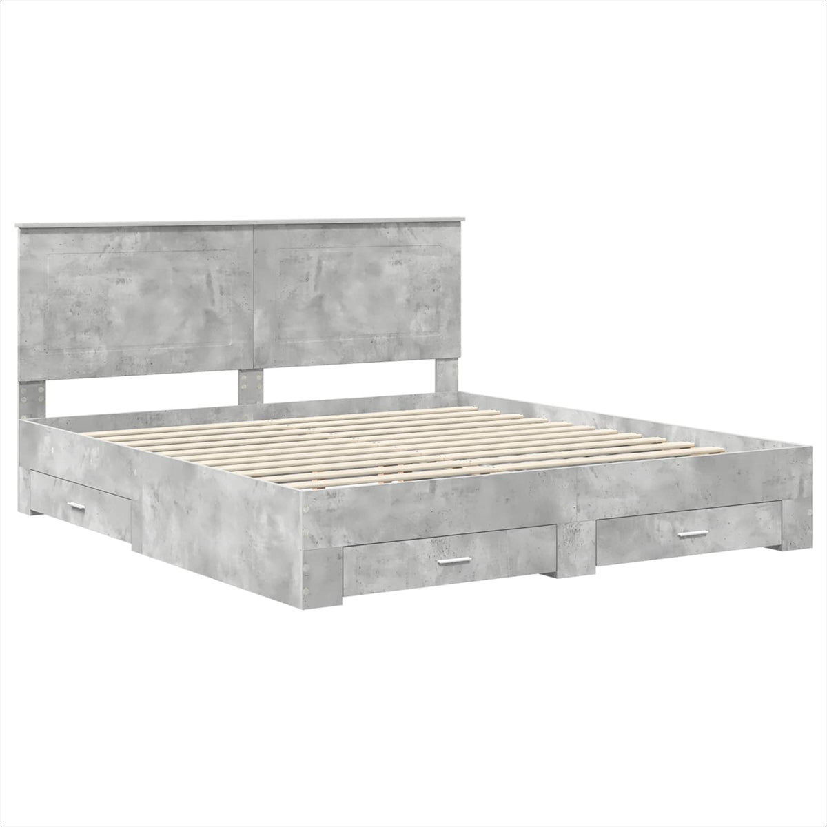 vidaXL Bed Frame Concrete Grey 180 x 200 cm Engineered Wood 4
