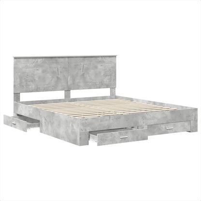 vidaXL Bed Frame Concrete Grey 180 x 200 cm Engineered Wood 5