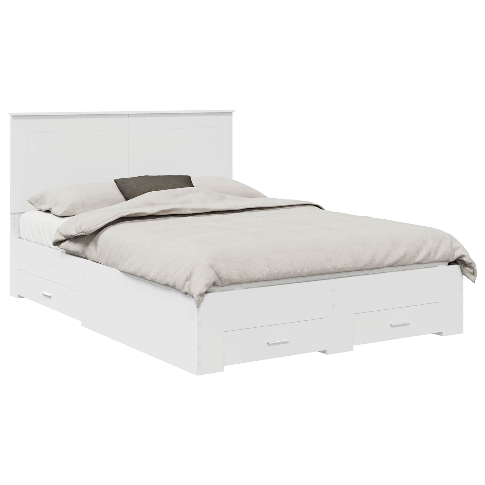 vidaXL Bed Frame with Drawer White 140 x 200 cm Engineered Wood 2