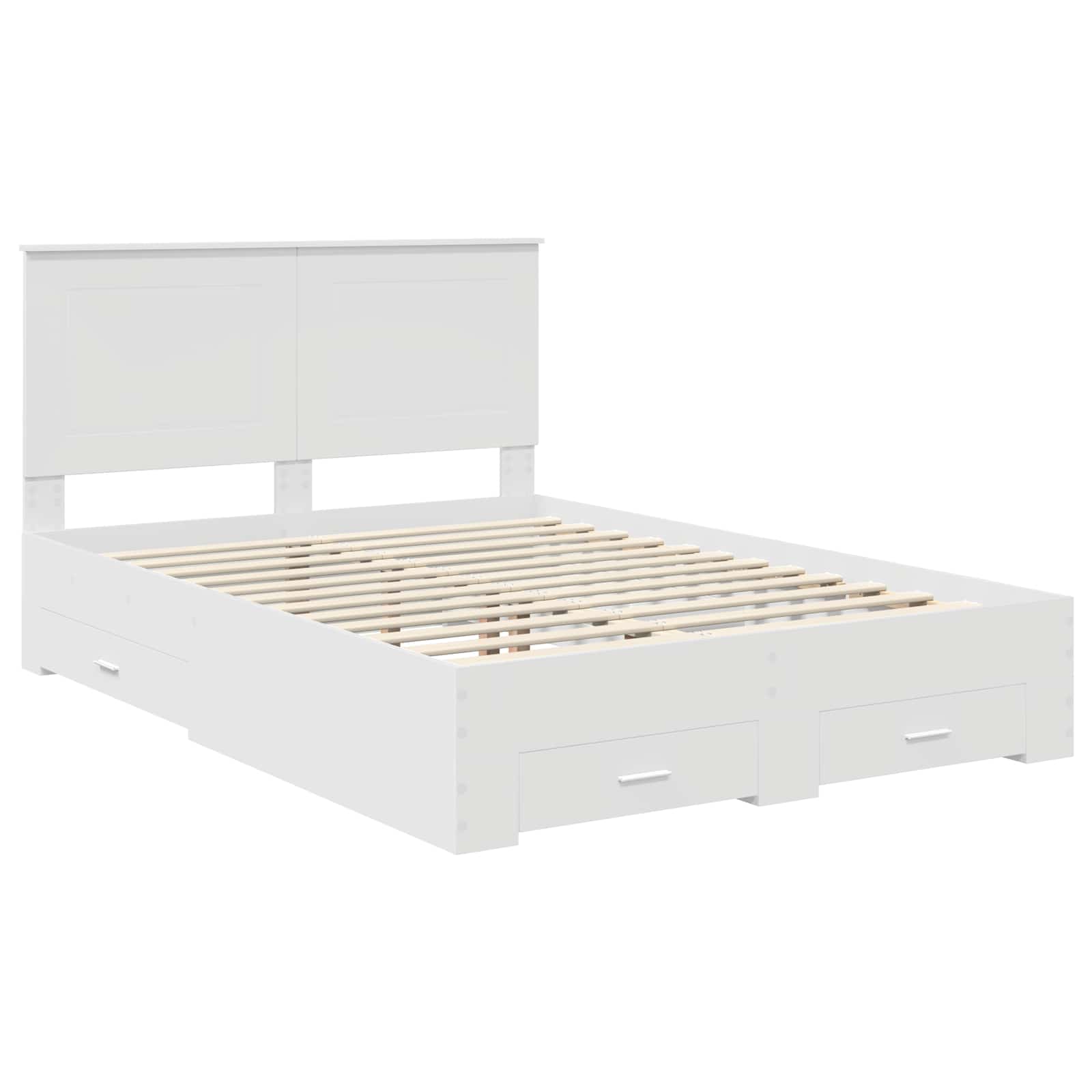 vidaXL Bed Frame with Drawer White 140 x 200 cm Engineered Wood 4