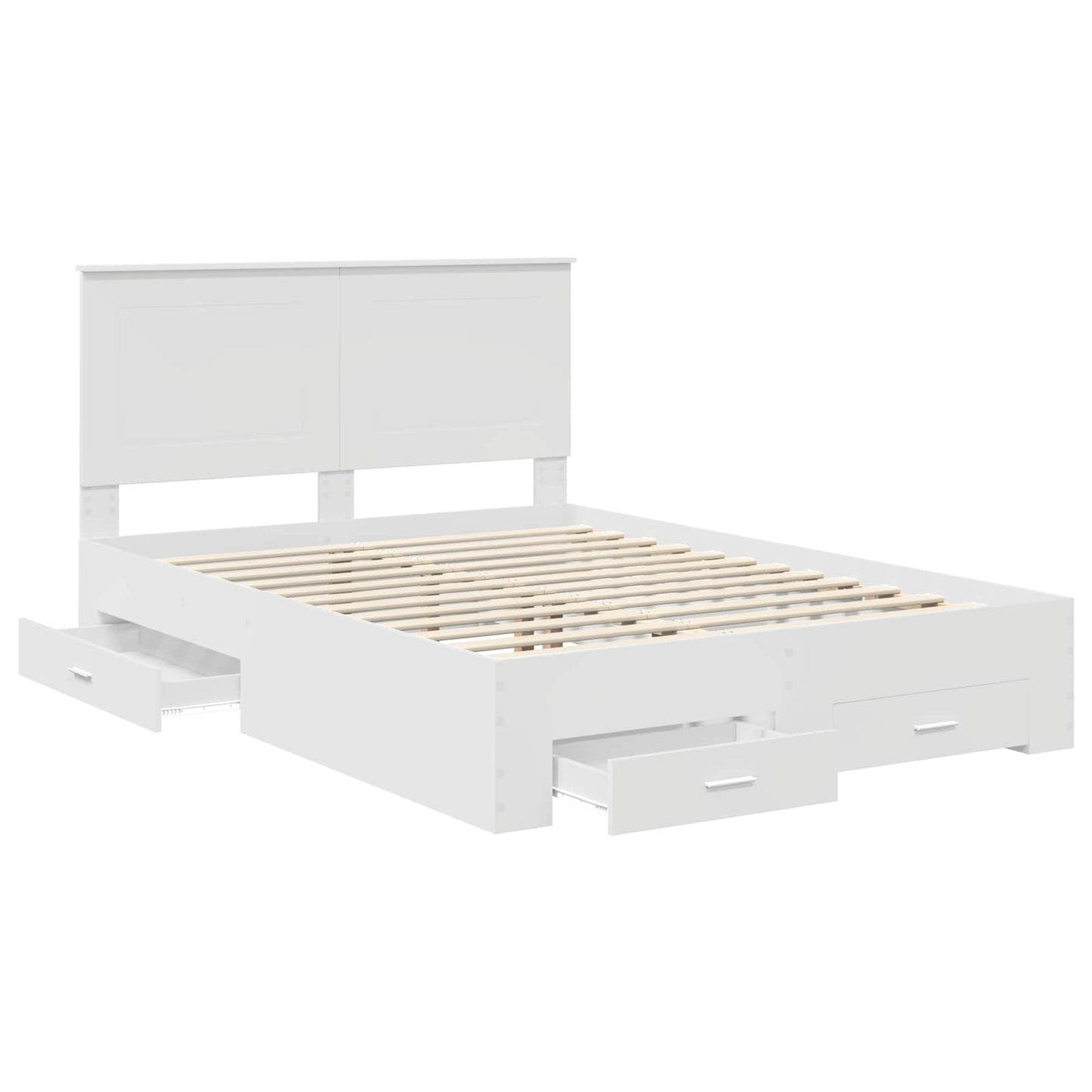 vidaXL Bed Frame with Drawer White 140 x 200 cm Engineered Wood 5
