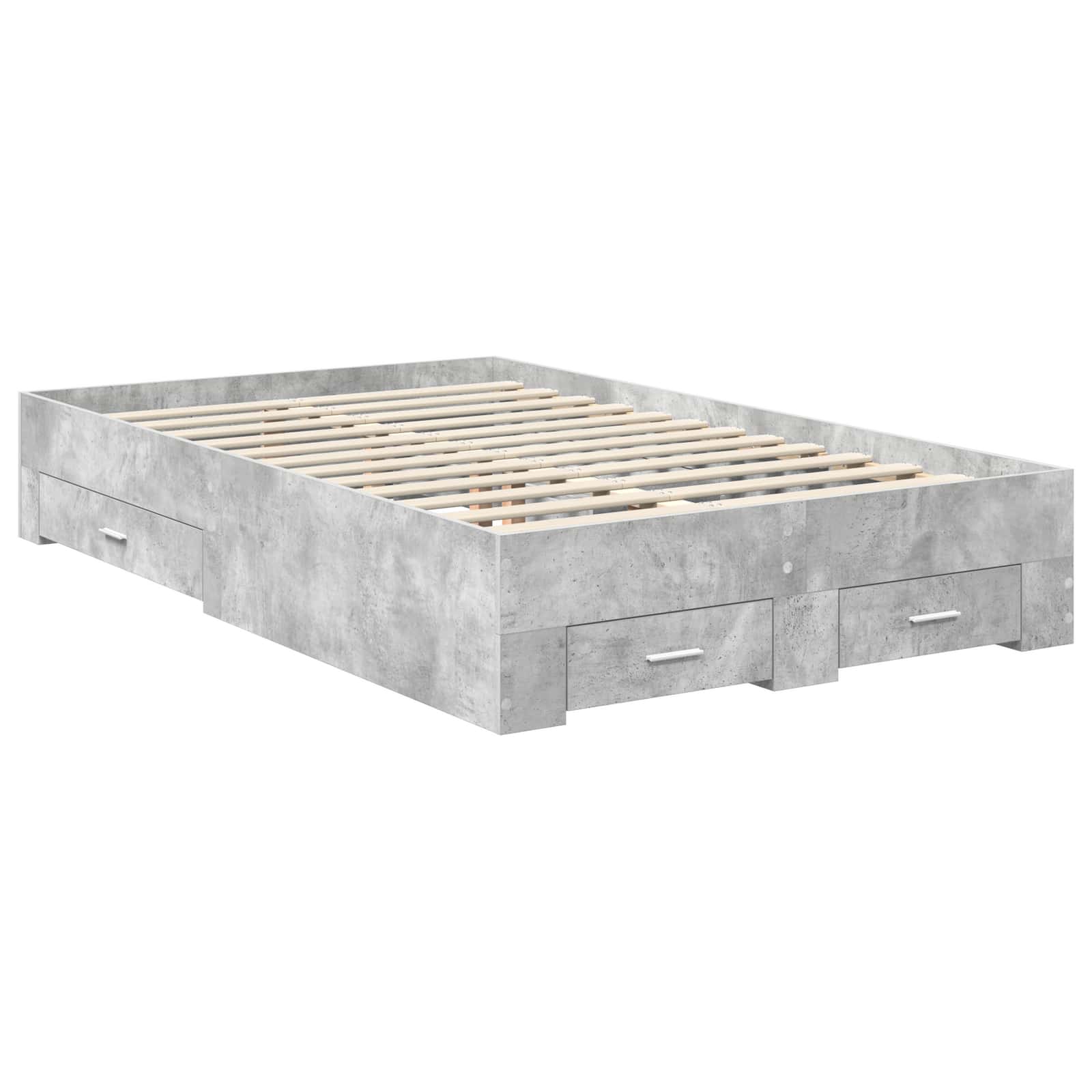 vidaXL Bed Frame Concrete Grey 135 x 190 cm Engineered Wood 6