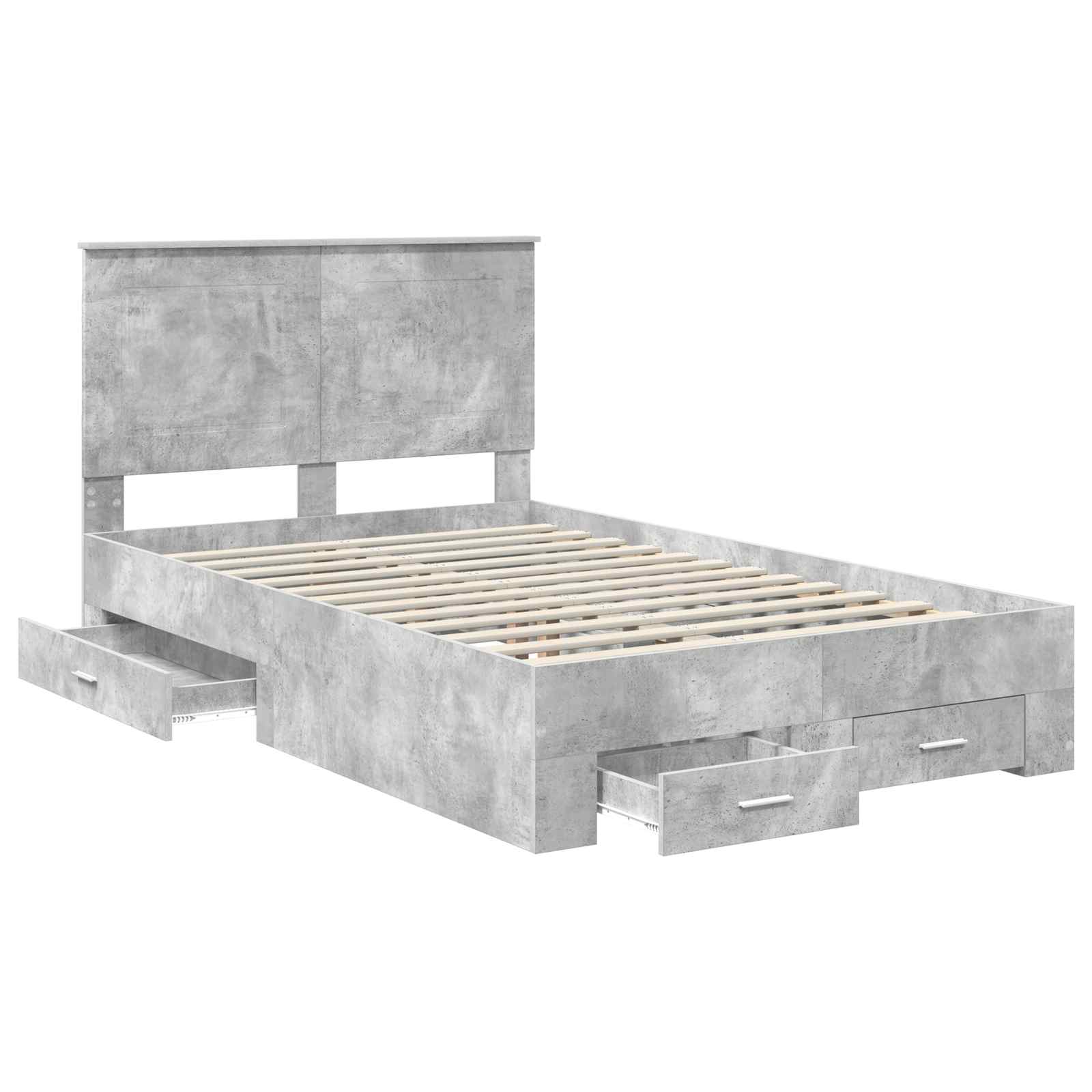 vidaXL Bed Frame Concrete Grey 120 x 190 cm Engineered Wood 5