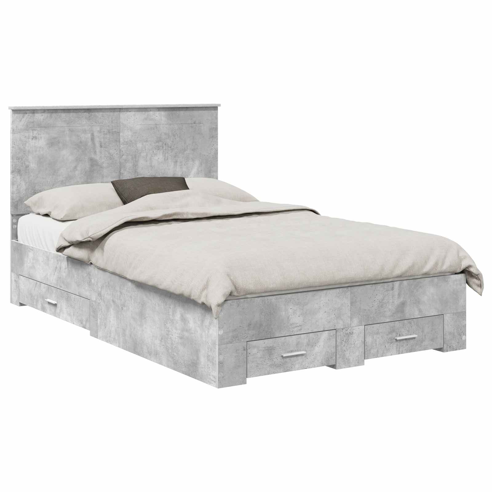 vidaXL Bed Frame Concrete Grey 120 x 200 cm Engineered Wood 2