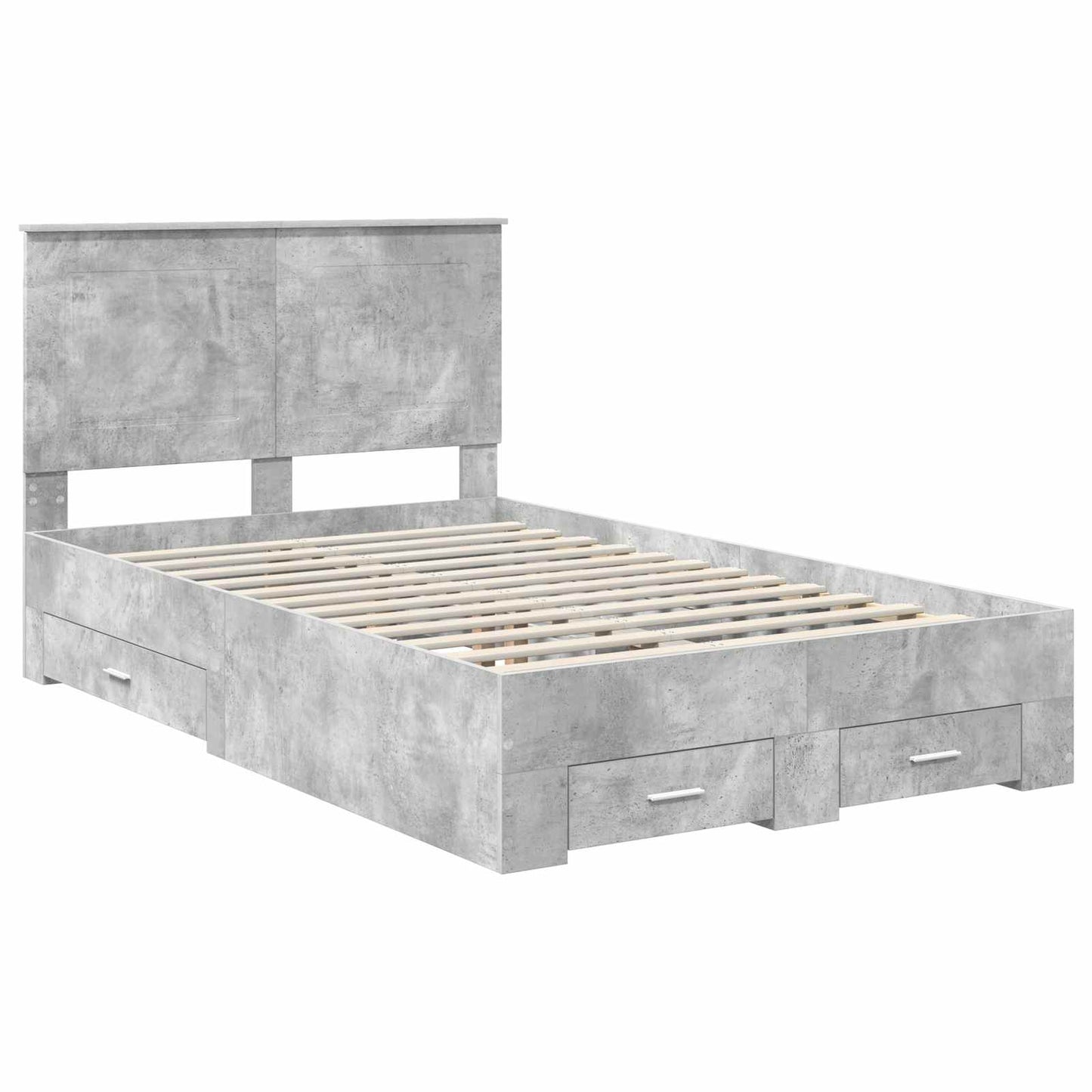 vidaXL Bed Frame Concrete Grey 120 x 200 cm Engineered Wood 4
