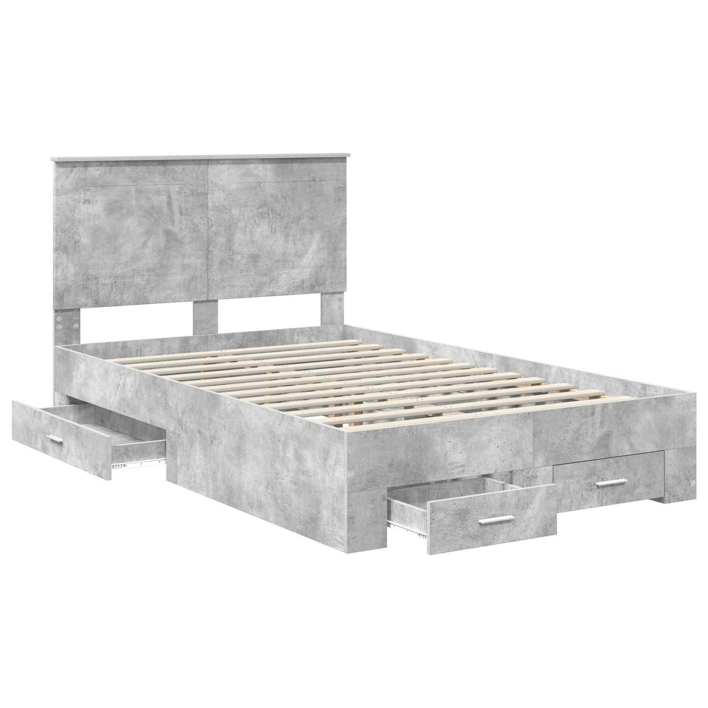 vidaXL Bed Frame Concrete Grey 120 x 200 cm Engineered Wood 5