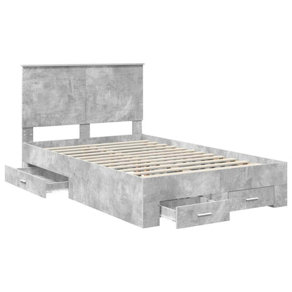 vidaXL Bed Frame Concrete Grey 120 x 200 cm Engineered Wood 5